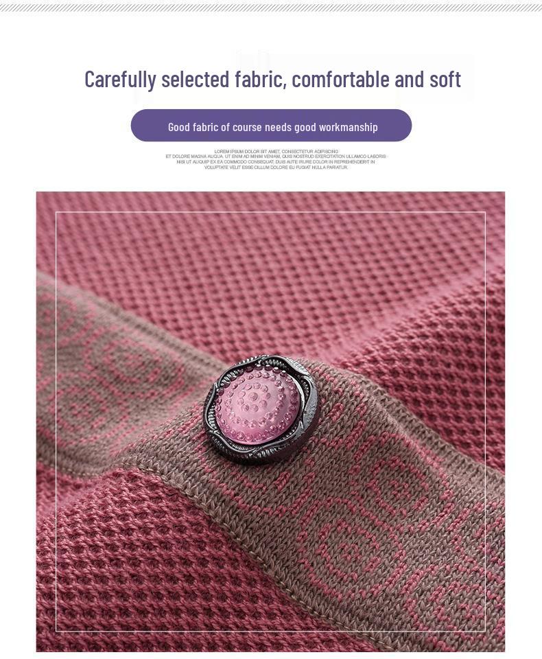 Damen Plus Samt Strickjacke - Verdickte Frühling & Herbst Jacke für Mittelalte und Ältere