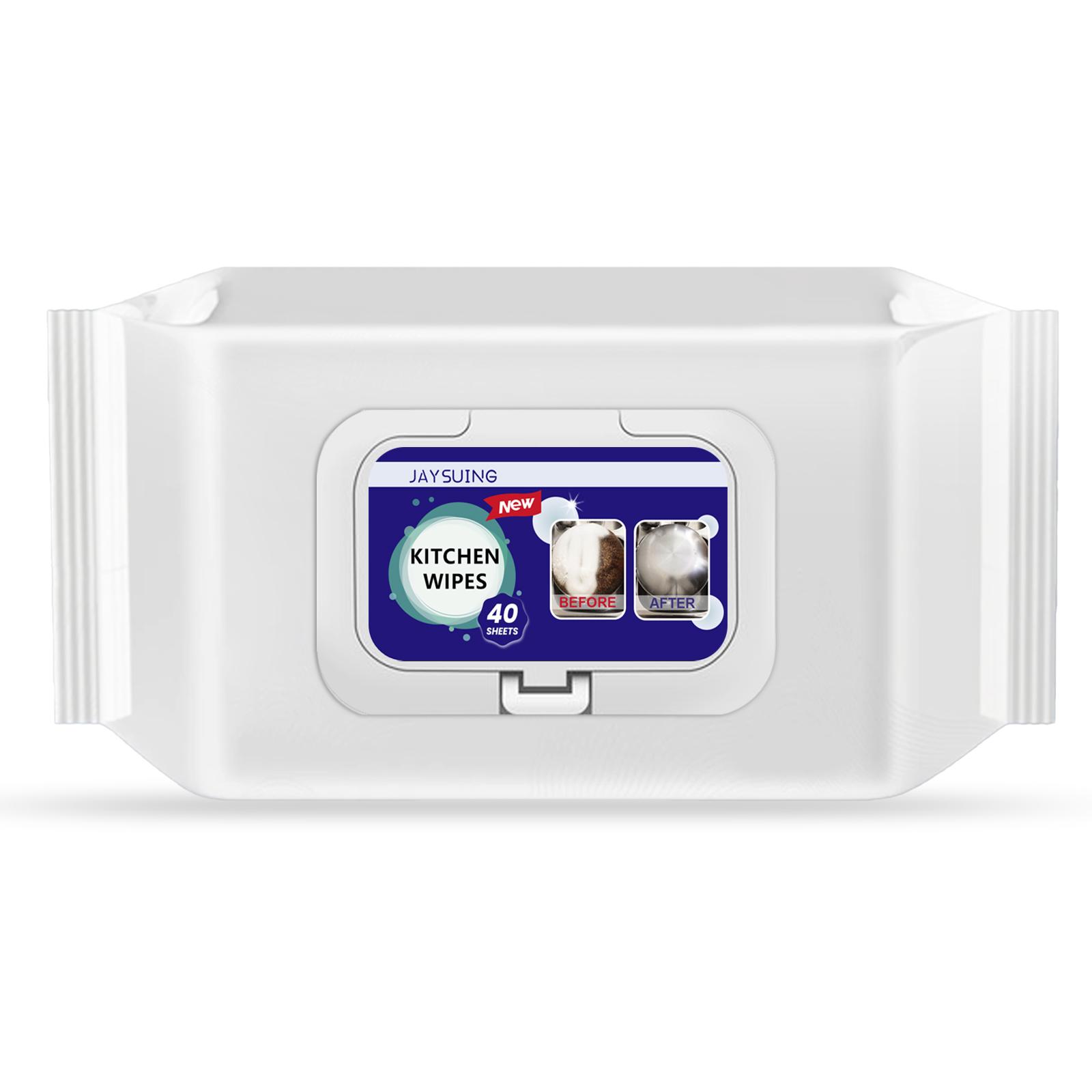 

Jaysuing Kitchen Cleaning Wipes 40pcs Heavy-Duty Oil and Stain Removal Disposable Cleaning Wipes Thick Kitchen Wipes for Range Hood and Stove