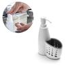 Boîte de rangement distributeur deux-en-un pour salle de bain domestique Porte-éponge égouttoir Porte-savon Râtelier Récipient pour détergent liquide multifonction