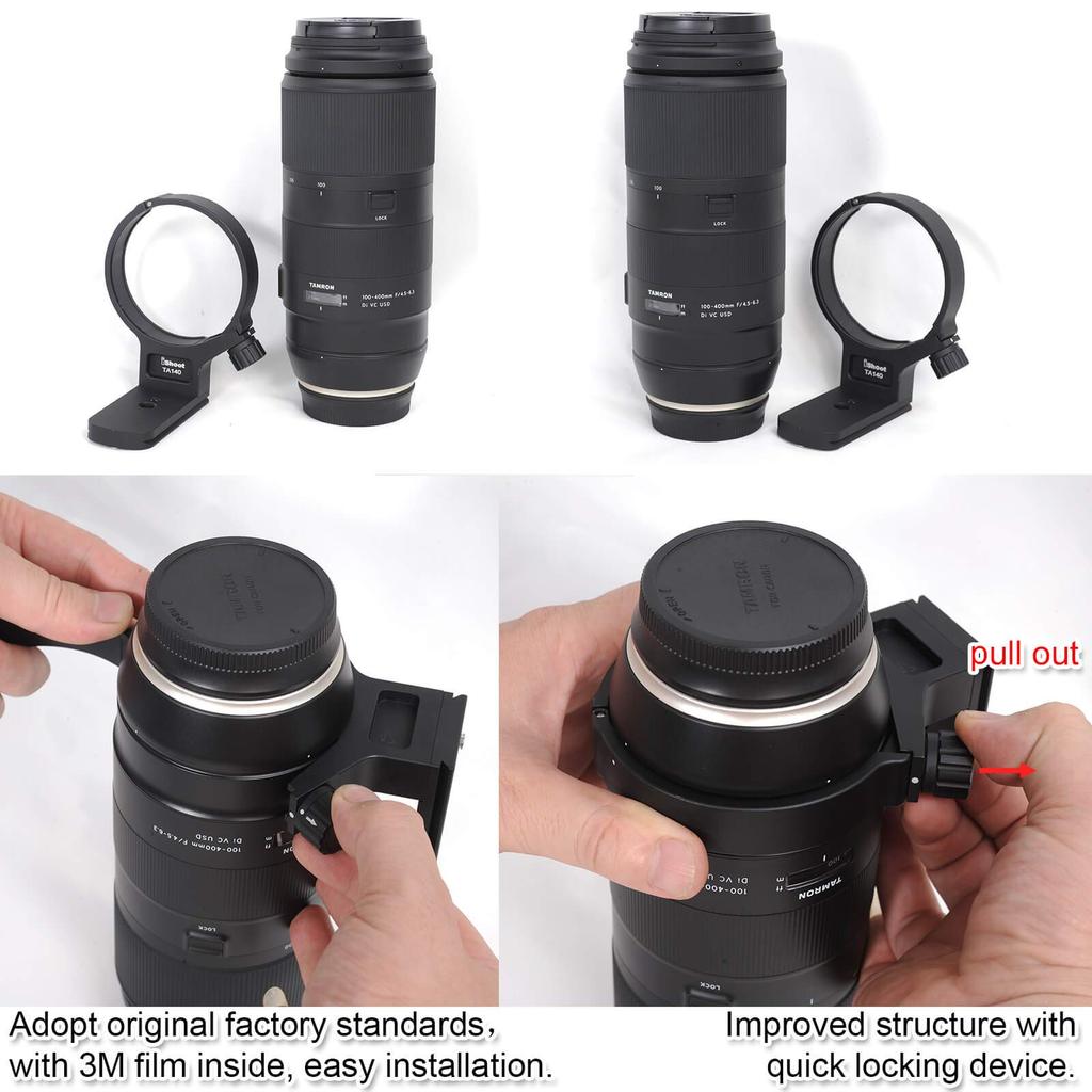 iShoot Metal Tripod Mount Lens Tripod Mount Ring for Tamron Di VC USD Telephoto Lens Model A035 Canon and Nikon with a Quick Release Plate on the