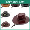 Cowboy Hat Western Pu Leather Wide Brim Sunshade Sun Protection Breathable Cap