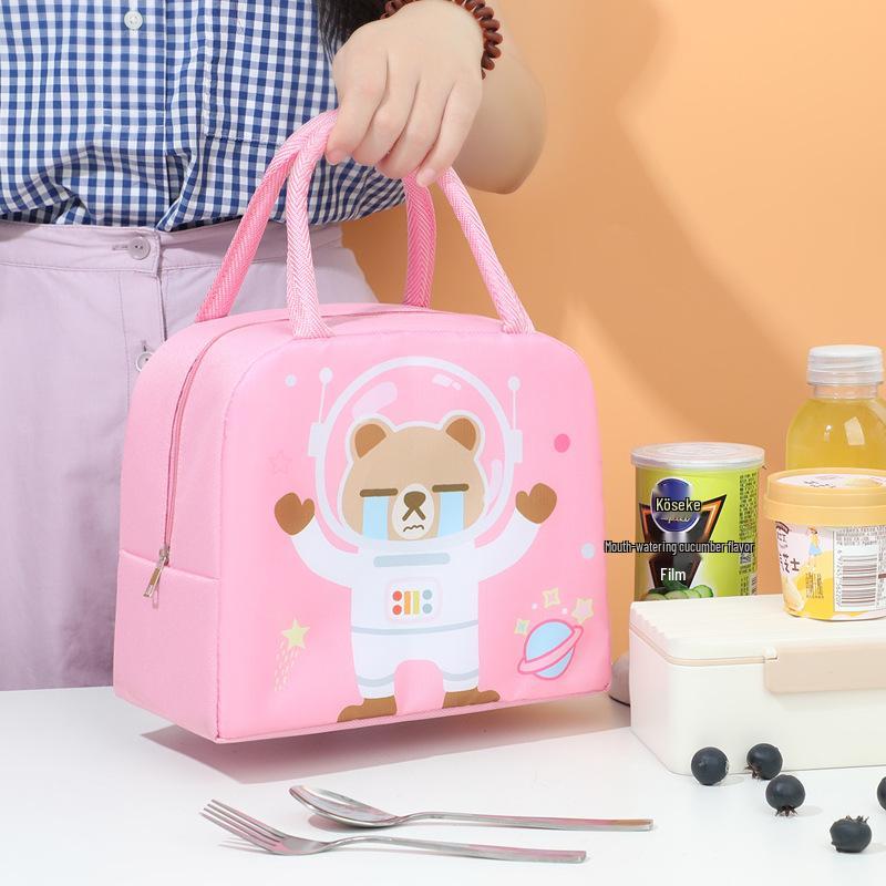 Cartoon Bento Insulated Lunch Bag with Aluminum Foil, Waterproof & Thickened