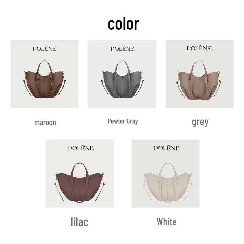 Grand Sac Fourre-tout Plissé en Cuir de Vache: Sac à main POLENE Wing pour femme