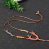 Hand-Woven Waxed Leather & Cotton Cord Necklace for Jade Pendant