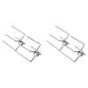 ABYN-4Pcs BBQ Rotisserie Meat Forks Clamp Grill Meatpicks Stainless Steel Barbecue Skewer