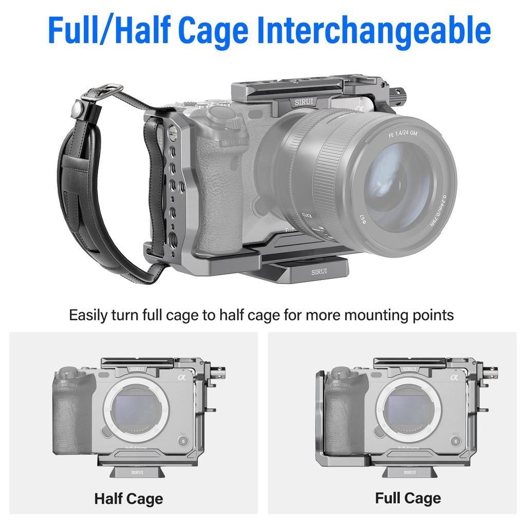 Sirui Camera Cage Kit for Sony with Top Compatible with Original XLR HDMI Cable Threaded ARRI Locating Cold and NATO Rail FX3/FX30 Handle, Handles,