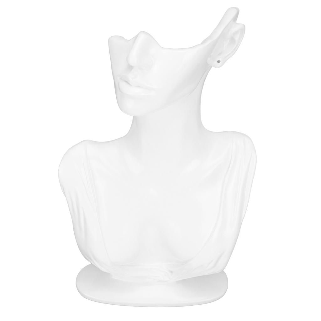Pryskyřičný stojan na bustu přívěsek polovina obličeje stojan na náušnice manekýn držák organizér bílý