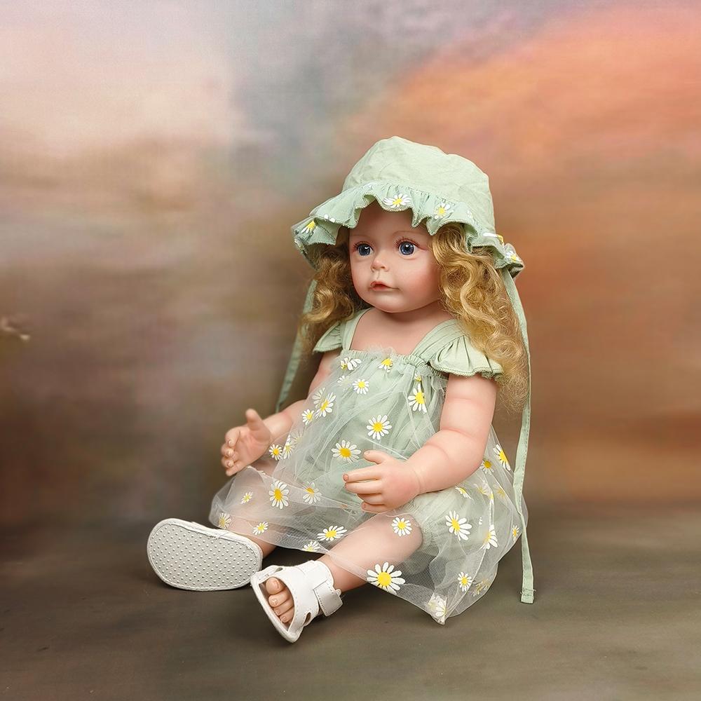 

55 см силиконовая кукла всего тела Reborn для маленьких девочек принцесса Сью-Сью ручная роспись с укорененными волосами водонепроницаемая игрушка для девочек 55cm