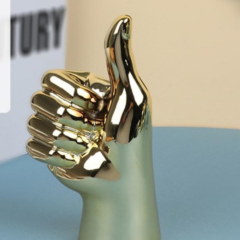 Personalisierte Geste Figur Galvanisierte Harz Hand Finger Licht Luxus Heimdeko Skulptur Moderne Kunst Wohnzimmer Ornament