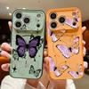 Luxury Colorful Butterfly Pattern Case For iPhone 17 Pro Max Magnetic For Magsafe Hybrid Slim Matte Cover For iPhone 16 15 14 13 Pro Max