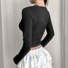 European Lace Patchwork Long Sleeve V-Neck T-Shirt