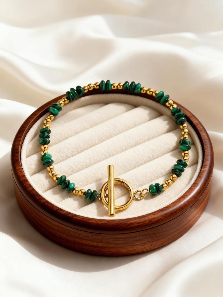 Boho Natural Stone Beaded Bracelet for Women Toggle Clasp Crystal Bead Chain Bracelet Chic Design Stainless Steel Jewelry Gift