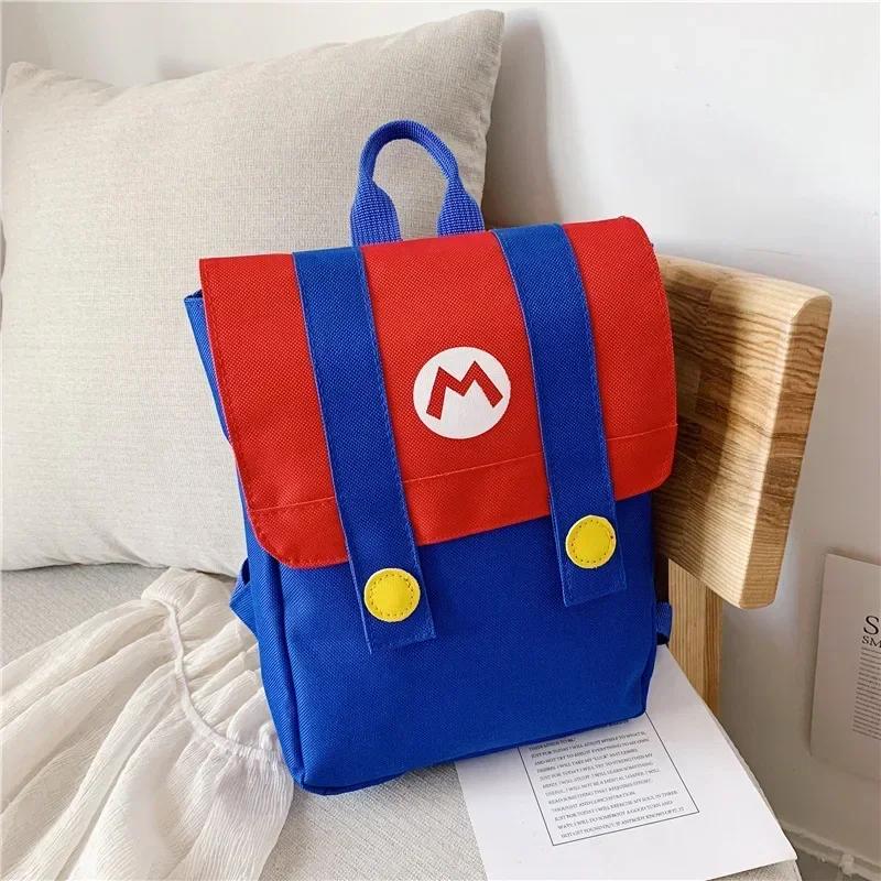 Super Mario Bros Large Capacity Waterproof Nylon Backpack Kids Kindergarten School Bag Anime Cosplay Gift