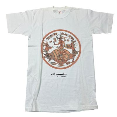 Vintage Mexico T-shirt Grafische Print Korte Mouw Wit Heren