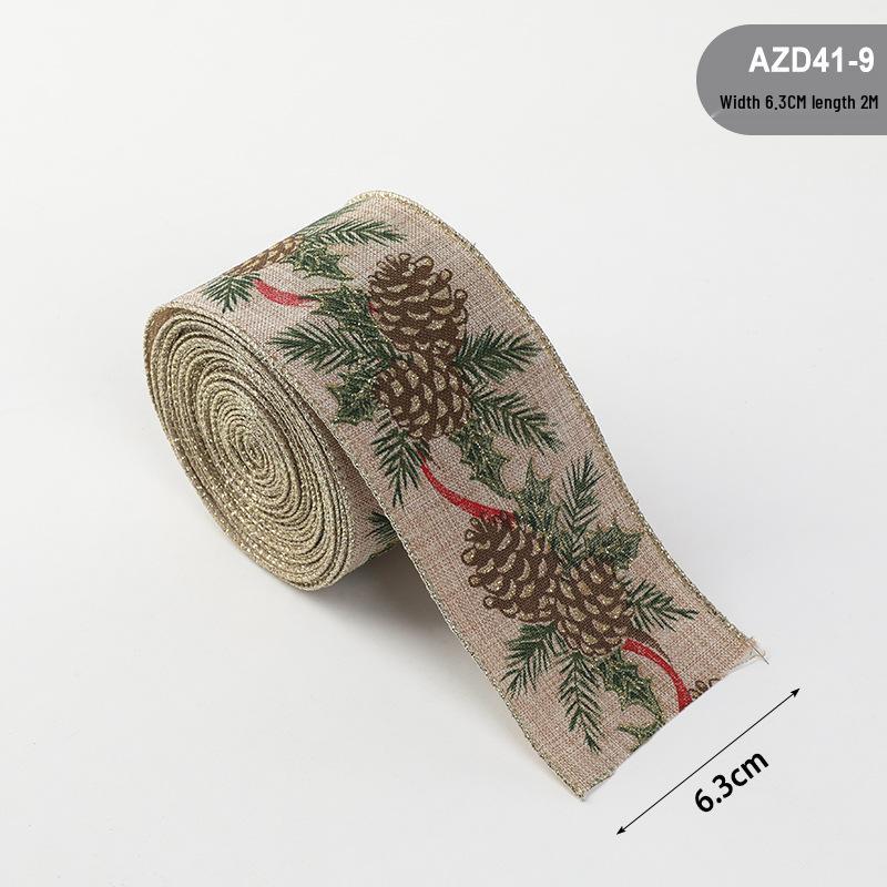 

Новое Рождественское украшение - бант из льняной ленты со снежинкой