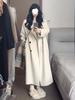 Oatmeal Woolen Coat - Women's Loose Mid-Length Korean Style Outerwear for Fall/Winter 2025