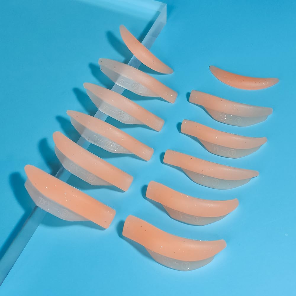 Libeauty Eyelash Lift Silicone Pads, Reusable Eyelash Perm Rod Size 5 Pairs, Lower Eyelash Pad 1 Pair, Eyelash Curling Pads, Lash Lifting Shields,