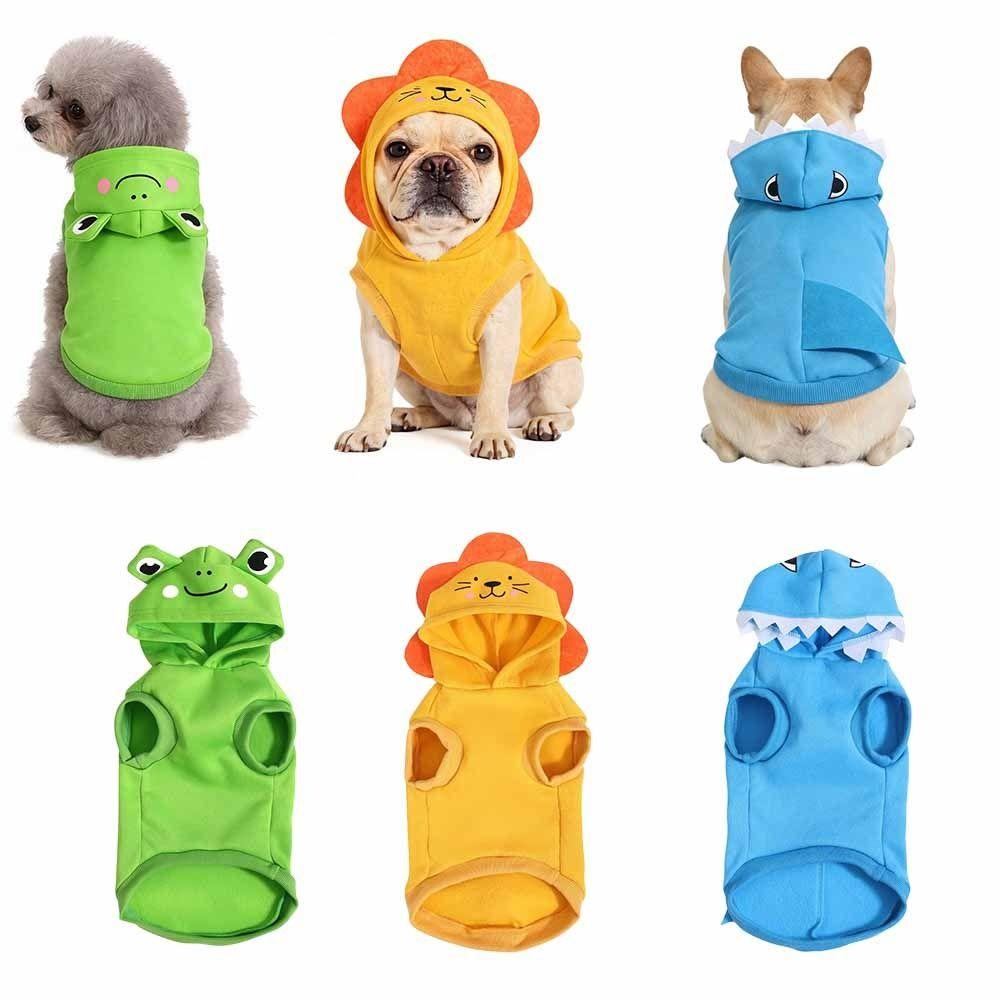 Funny Animals Frog Cosplay Dog Hoodies Shark Lion Thicken Pet Dog Hoodie Comfortable Lovely Style Dog Sweatshirt