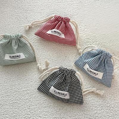 Handgefertigte Mini-Karro-Tasche Zubehörtasche