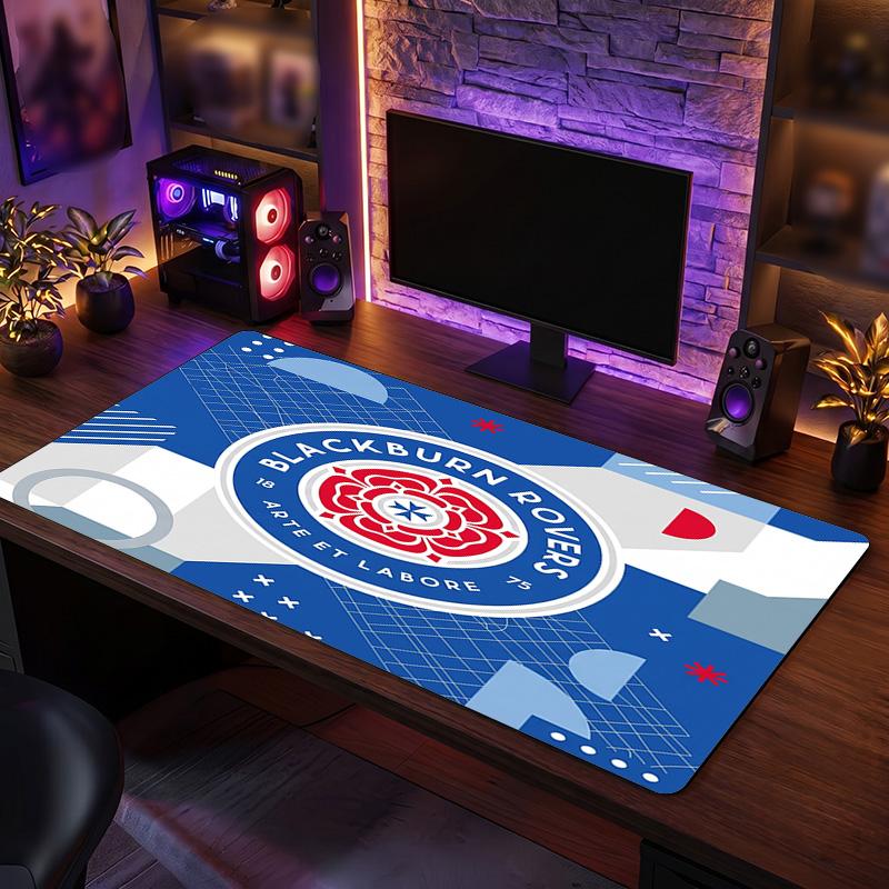 Tappetino per Mouse Grande Stampa Calcio Blackburn Rovers, Tappetino Esteso Antiscivolo per Scrivania da Gioco per Ufficio Casa