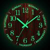 12 Inch Luminous Wall Clock Wood Silent Light In Dark Night Nordic Fashion Wall Clock Non Ticking Clock With Night Light