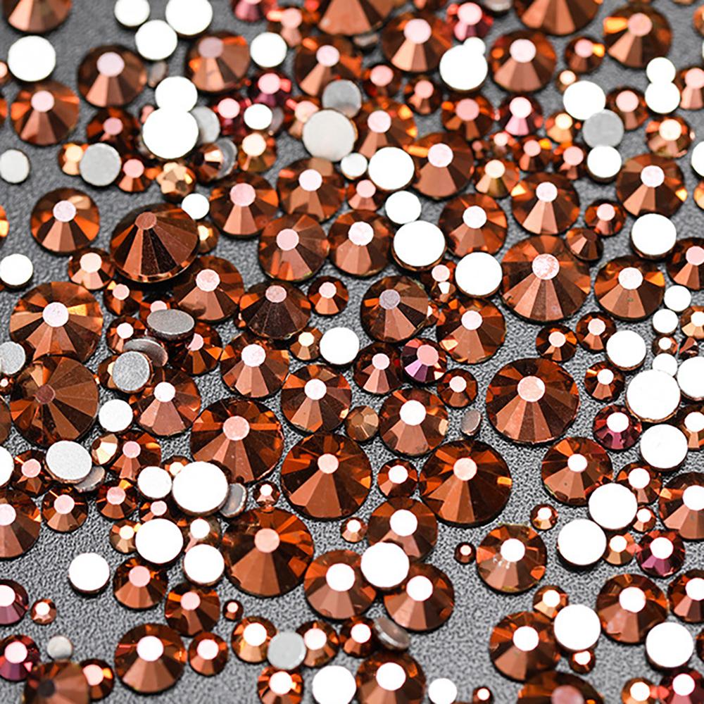 Flatback Crystal Glass Rhinestones Mix Size 14400pcs Non-Hot Fix Bulk Rhinestones for Nail Art Cup Garment Decoration