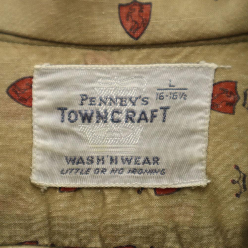 PENNEYS 60s Vintage Overall Handle Long Sleeve Button Down Shirt L Beige Men's Used