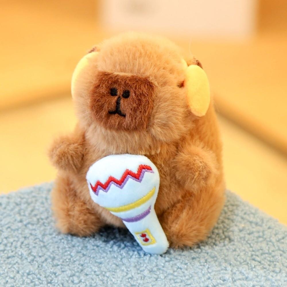 with Instruments Plush Doll Toy Capybara Anime Fluffy Toy Soft Stuffed Keychain Children's Gift