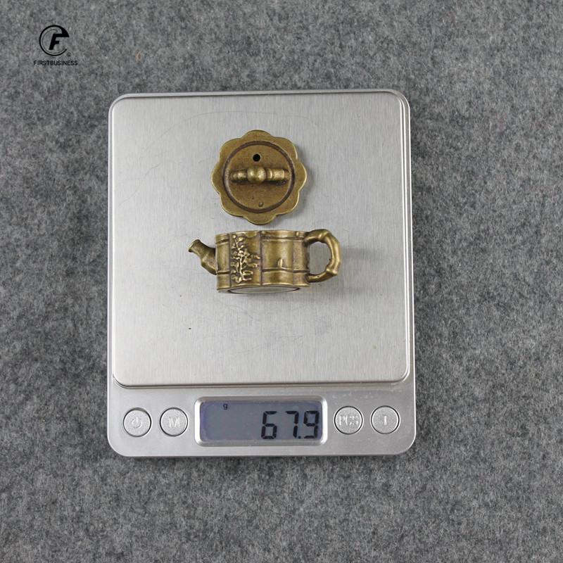 Classical Bronze Bamboo Tea Pet Finger Teapot Tea Pet Small Pocket Tea Set Incense Burner Ornaments Beautiful Table Home Deco