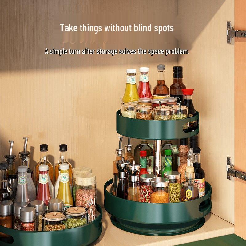 Modern Minimalist Rotating Spice Rack - Kitchen Organizer Shelf