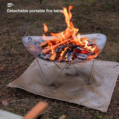 Corrosion Resistant Camping Fire-Pit Heat-Resistant Durable Portable with Storage Bag