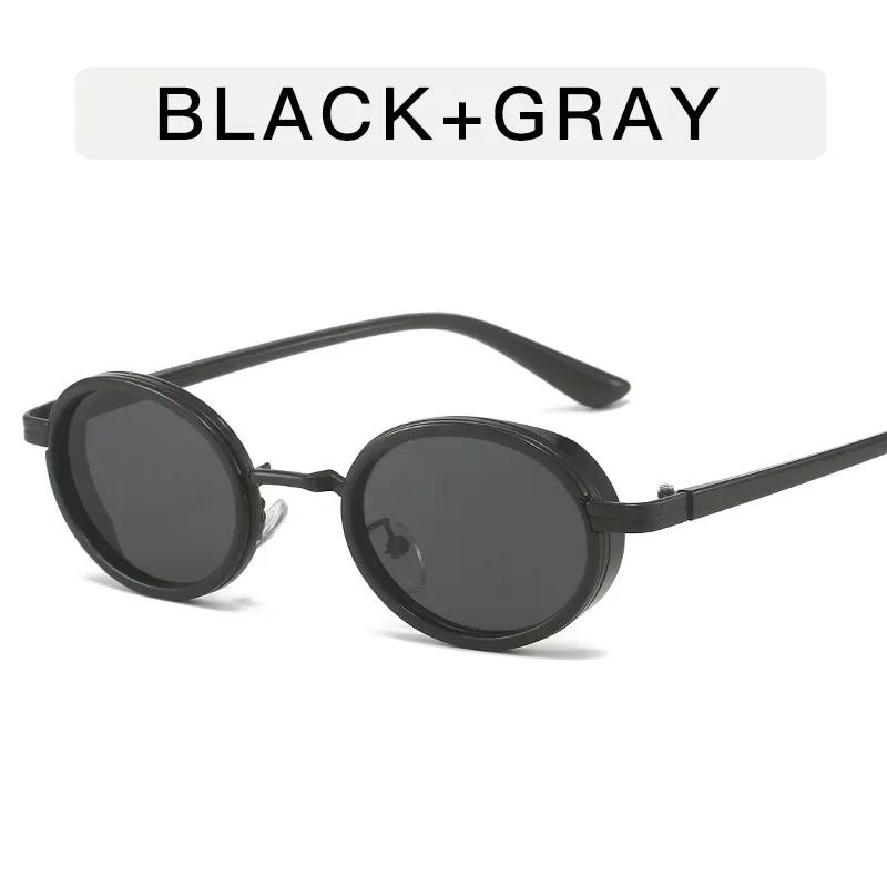 Women's Ins Small Oval Frame Sunglasses Men UV Proof Outdoor Metal Sun Shades Girls Female Luxury Design Retro Travel Eyewear