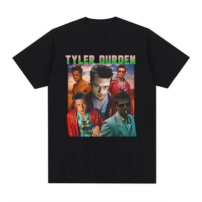 Tyler Durden Vintage Koszulka Graficzna Damska Gotycka Moda Krótki Rękaw Koszulki Casual 100% Bawełna Oversize Koszulka Streetwear