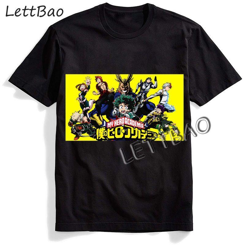 Harajuku Anime My Hero Academia Men T Shirt Summer Harajuku Casual Loose Ulzzang Cute Cartoon Graphic