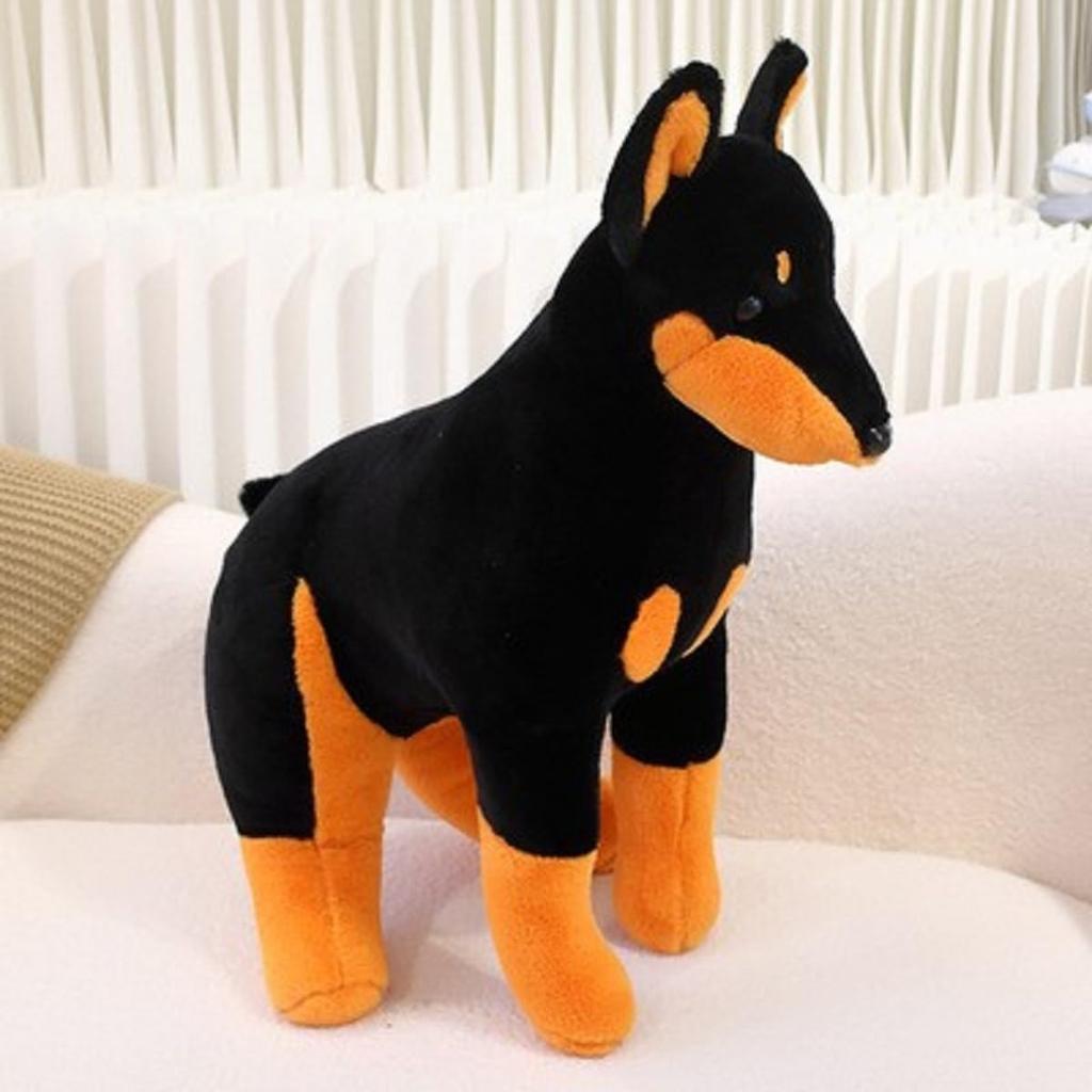 Doberman Plush Toy (40cm) - A fearless Doberman gift for birthdays, celebrations, children, and friends.