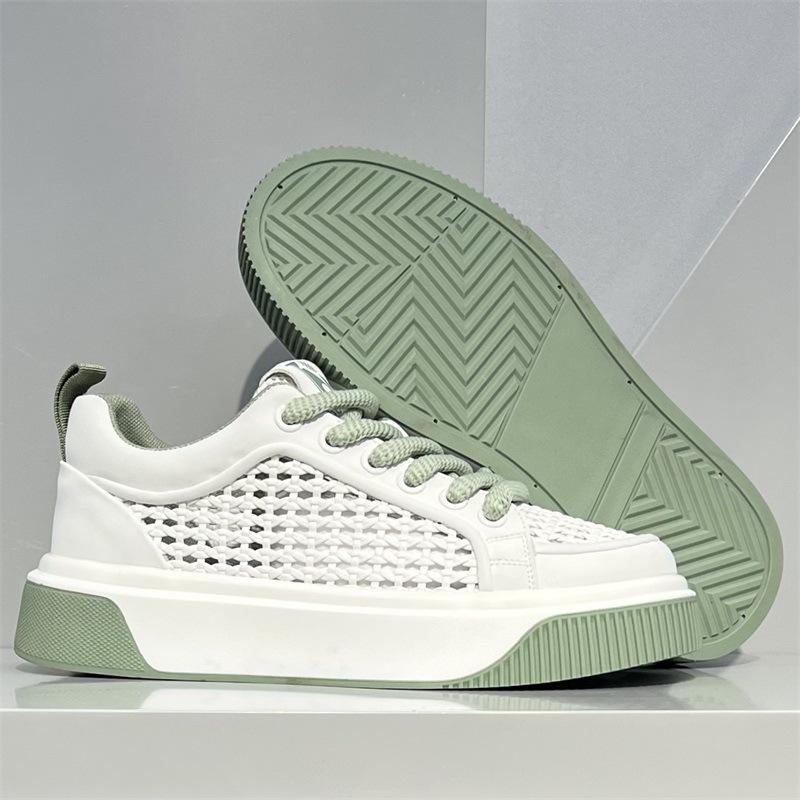 

Light luxury high-end leather woven hollow breathable board shoes summer leisure bjd 38