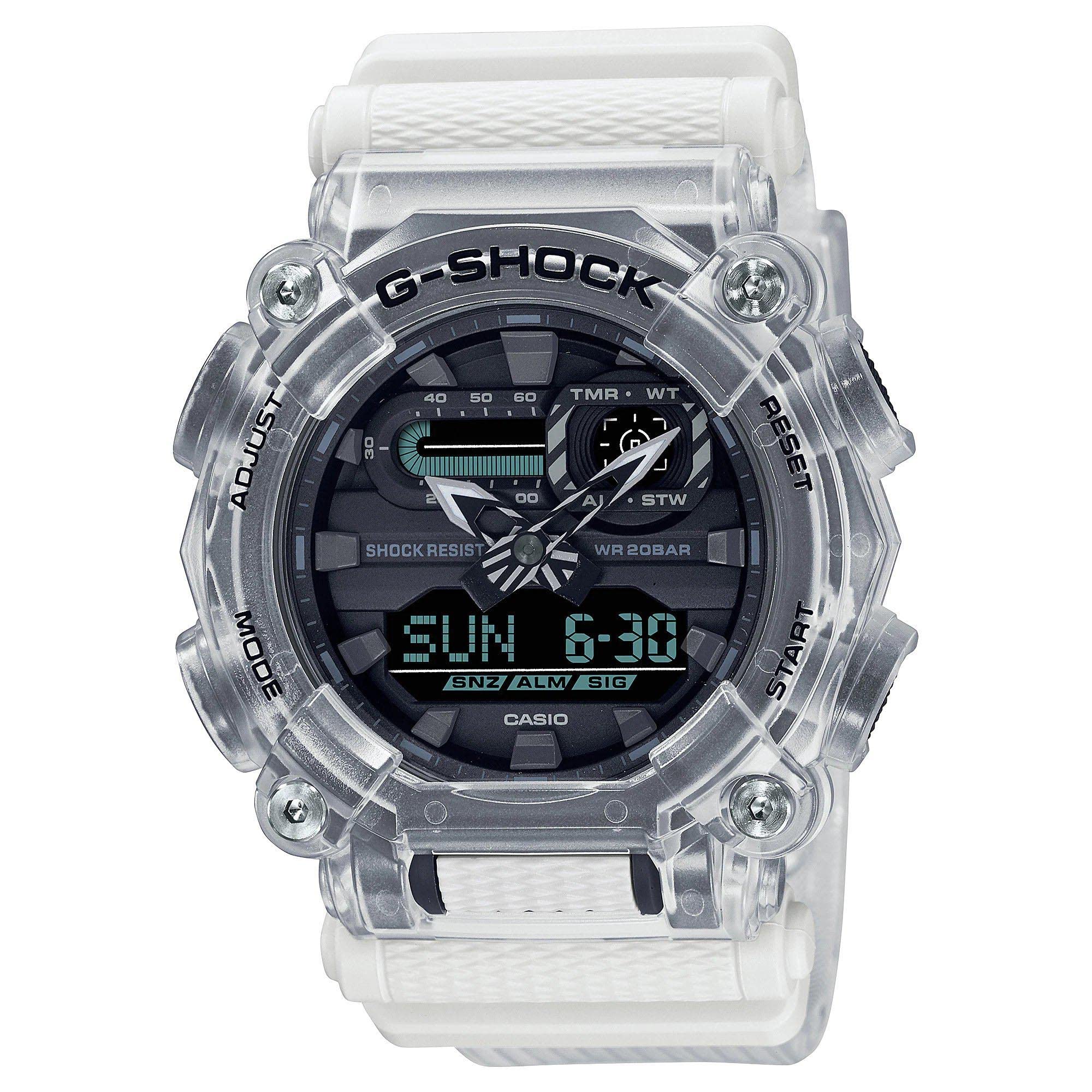 

Часы серии Soundwave Skeleton, прозрачные, один размер, G-Shock GA900SKL-7A, белые, белые,