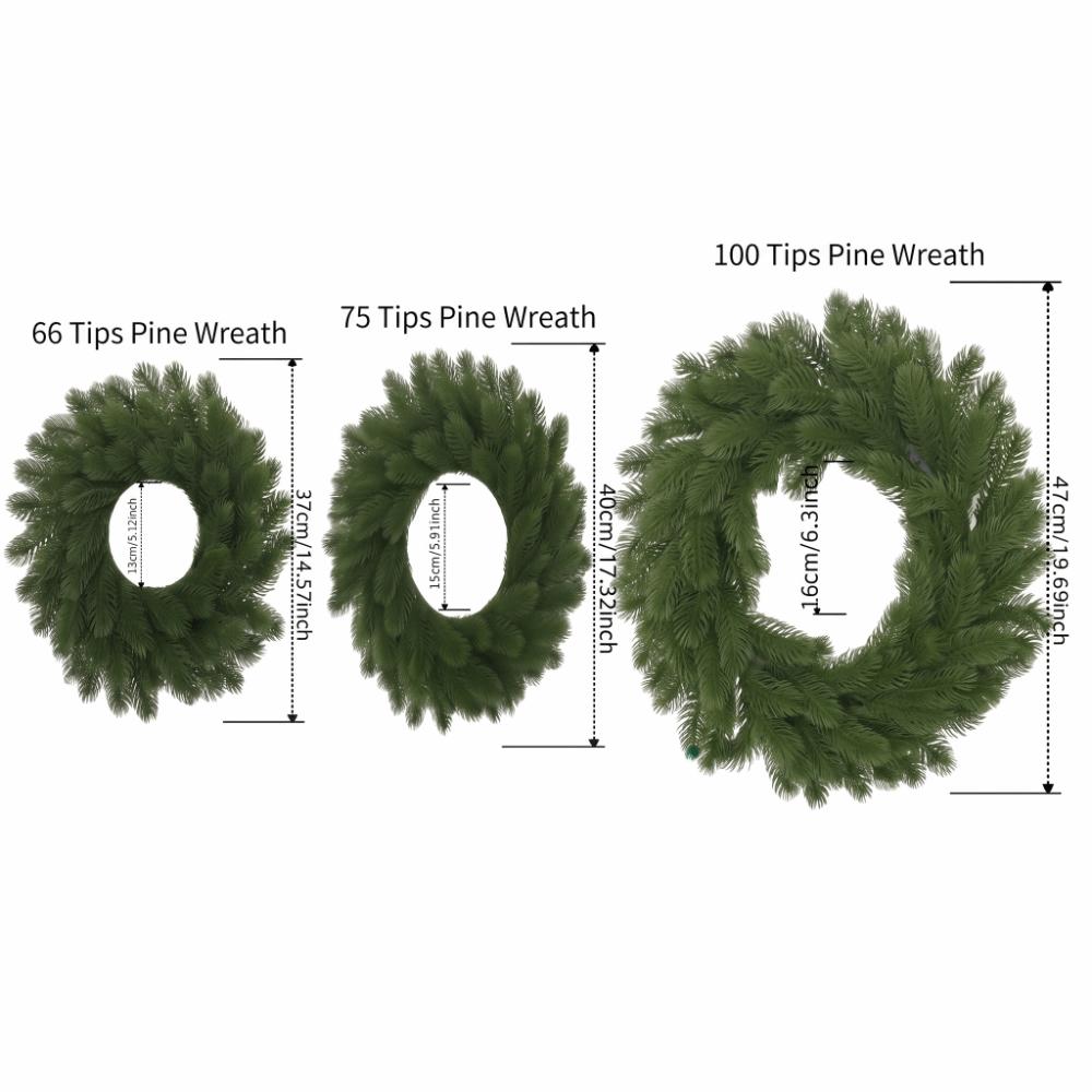 Green Leaves Christmas Wreath Ordinary Leaf Door Hanging Christmas Wreath Home Decoration
