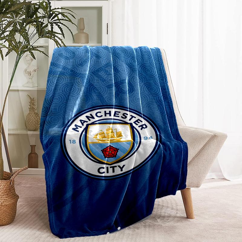 Manchester City FC Print Blanket - Soft & Comfortable, for Bedroom, Travel, Sofa, Home Decoration - Birthday Christmas Gift for Friend