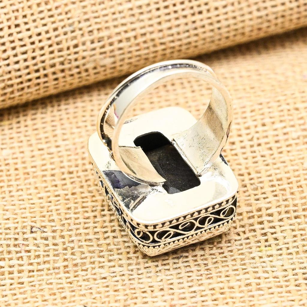 Iolith Edelstein Handgefertigt 925 Sterlingsilber Ring Schmuck Für Memorial Day