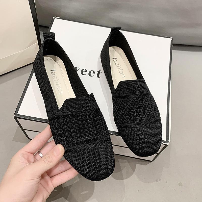 Summer flat-soled single shoes women's spring and autumn new shoes round head one-pedal shoes