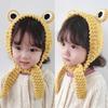 Cute for Frog Hat Big Ears Headgear Cartoon Knitted Hat Winter Warm Headdress