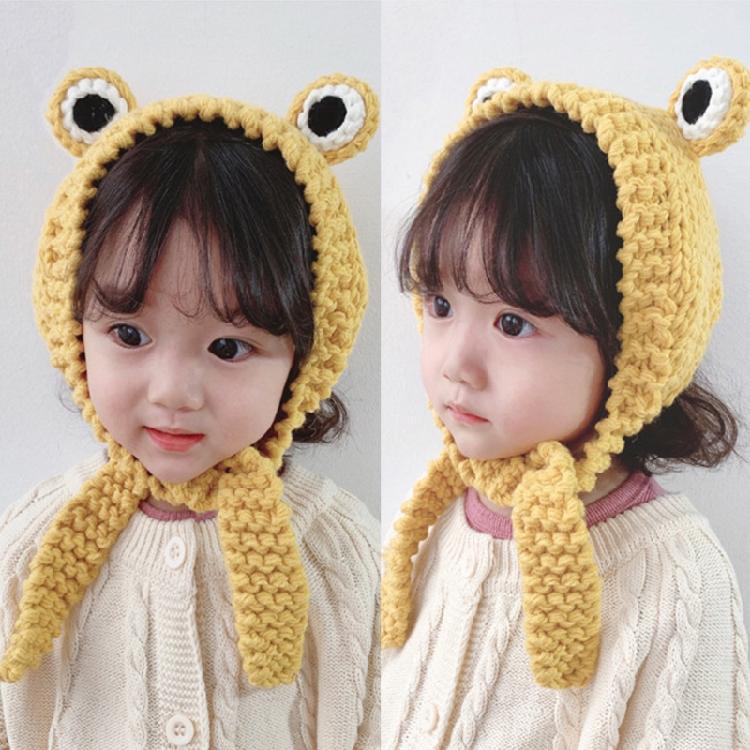 Cute for Frog Hat Big Ears Headgear Cartoon Knitted Hat Winter Warm Headdress
