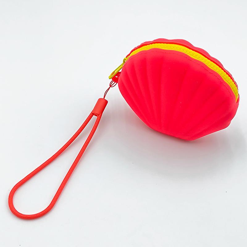 Large Capacity Portable Silicone Makeup & Coin Bag with Cartoon Seashell Design