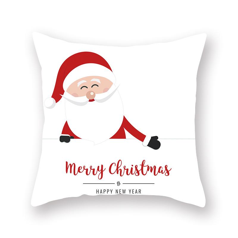 Cartoon Print Christmas Pillow Holiday Decoration Sofa Pillow Case Christmas Cushion