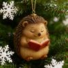 Book Lover Animal Ornament 2D Acrylic Bird/Hedgedog/Rabbit/Owl/Squirrel Reading Ornament Woodland Reader