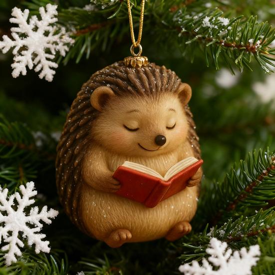 Book Lover Animal Ornament 2D Acrylic Bird/Hedgedog/Rabbit/Owl/Squirrel Reading Ornament Woodland Reader Hanging Pendant Gift
