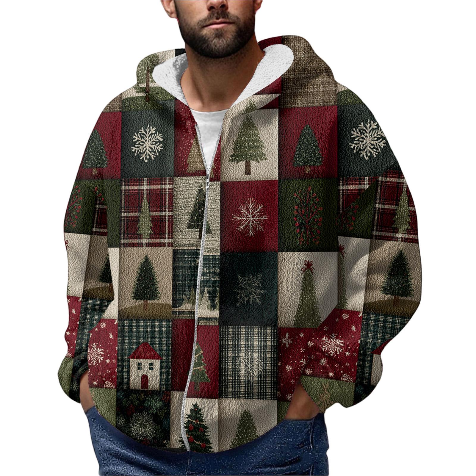 

Мужская зимняя флисовая толстовка с капюшоном на молнии с накладным карманом, повседневная куртка L красный