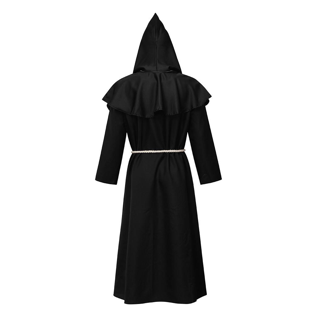 Kadın erkek Vintage Gotik Kapşonlu Bandaj Pelerin Pelerin Cosplay Setleri Punk Dış Giyim