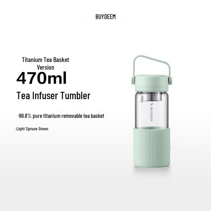 Purple Wisteria Insulated Glass Tea Infuser Cup
